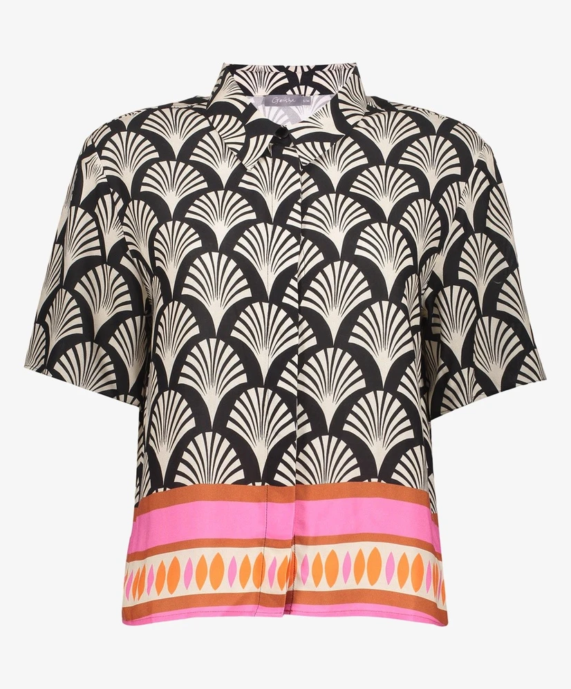 Geisha Blouse Colourblock Print