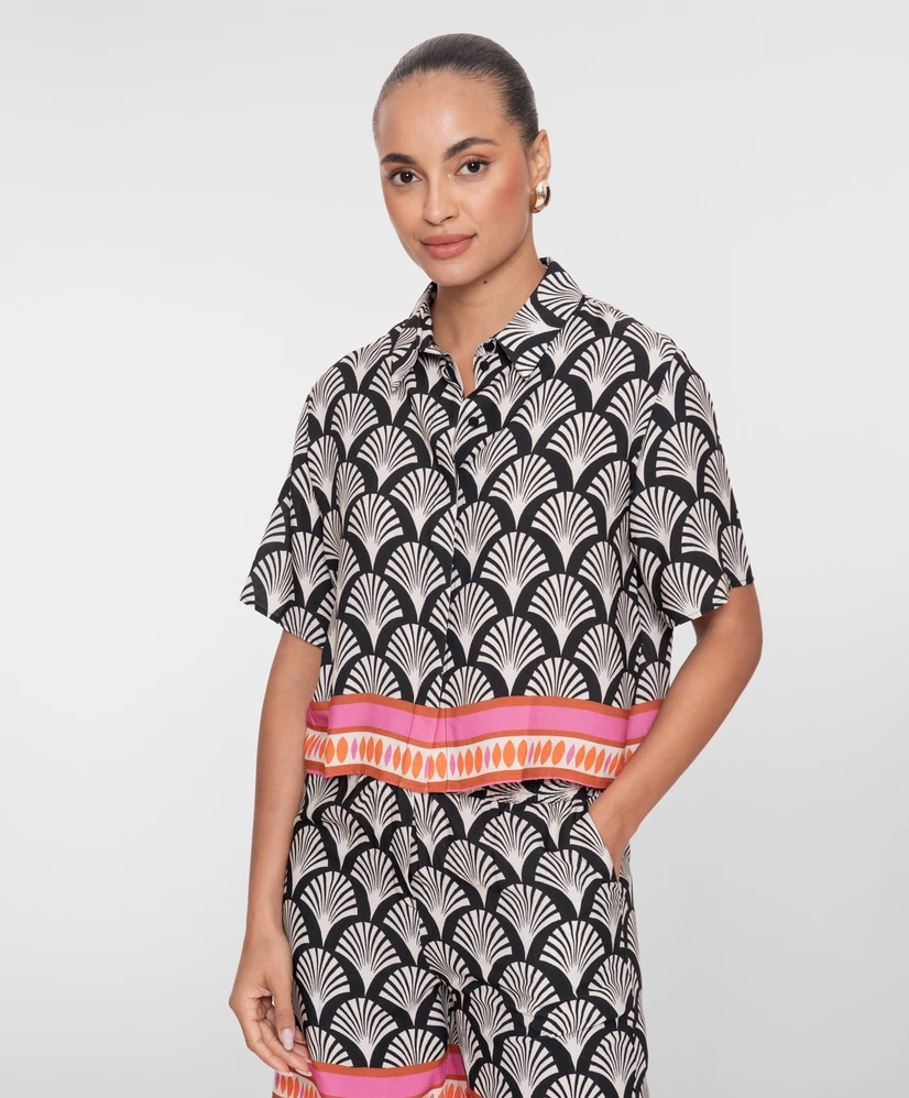 Geisha Blouse Colourblock Print