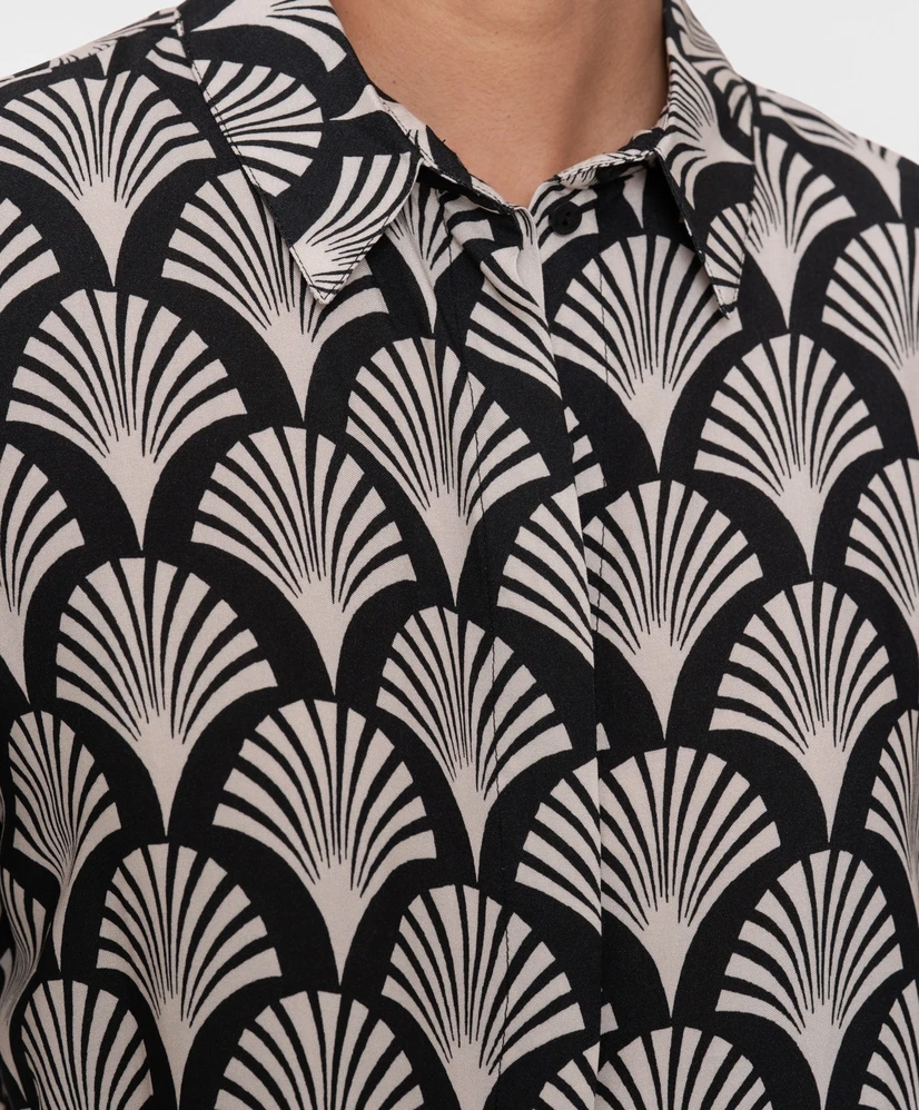Geisha Blouse Colourblock Print
