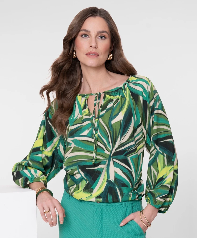 Geisha Blouse Leaves