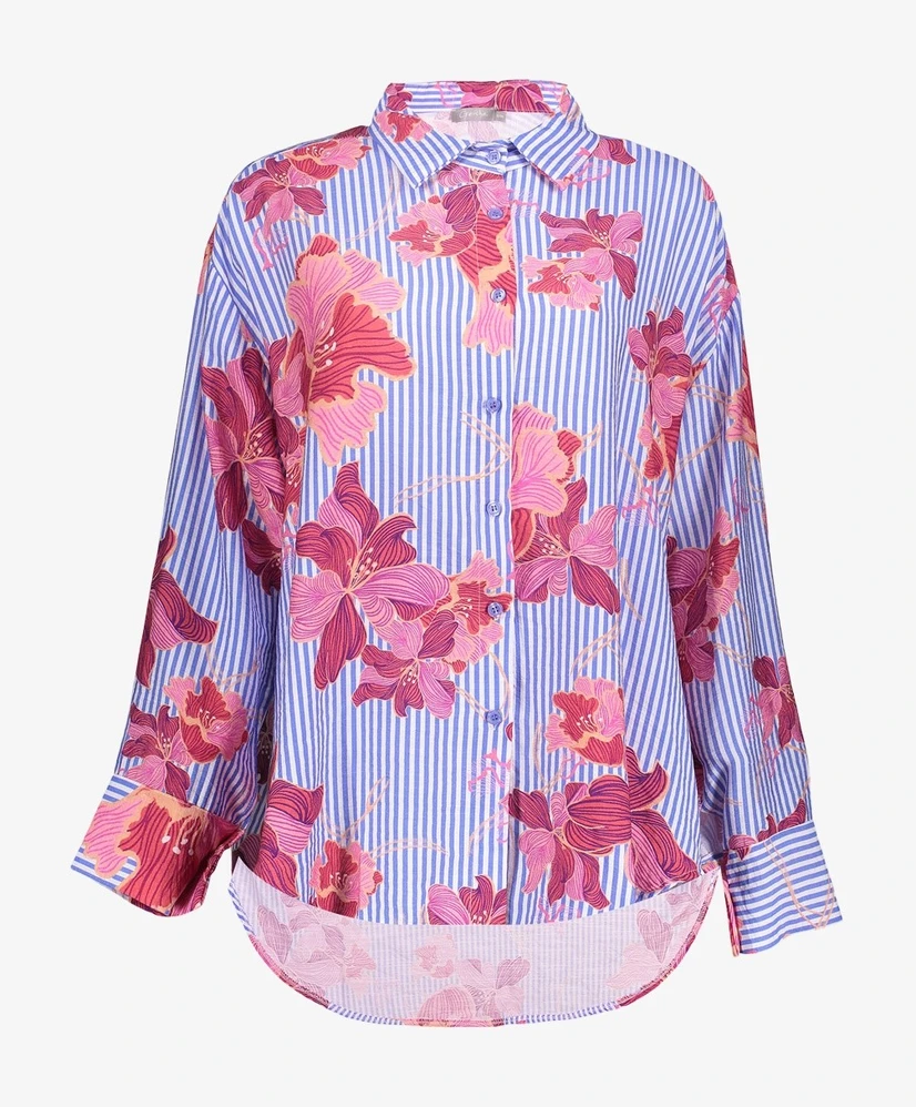 Geisha Blouse Stripe Bloemenprint