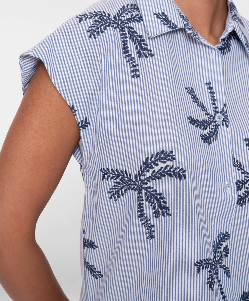 Geisha Blouse Stripe Palmbomen