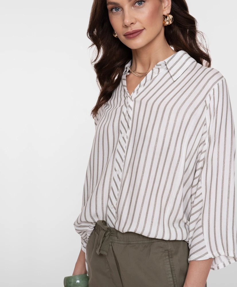 Geisha Blouse Stripes Lurex