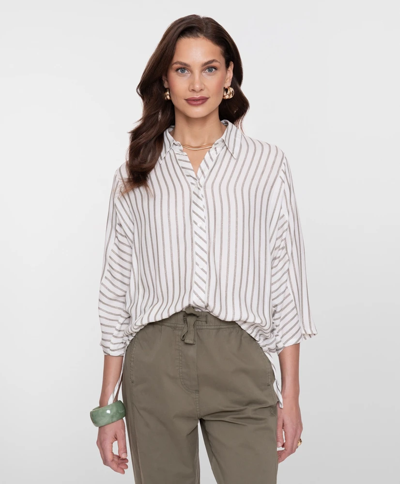 Geisha Blouse Stripes Lurex