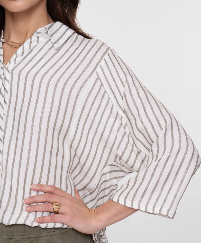 Geisha Blouse Stripes Lurex