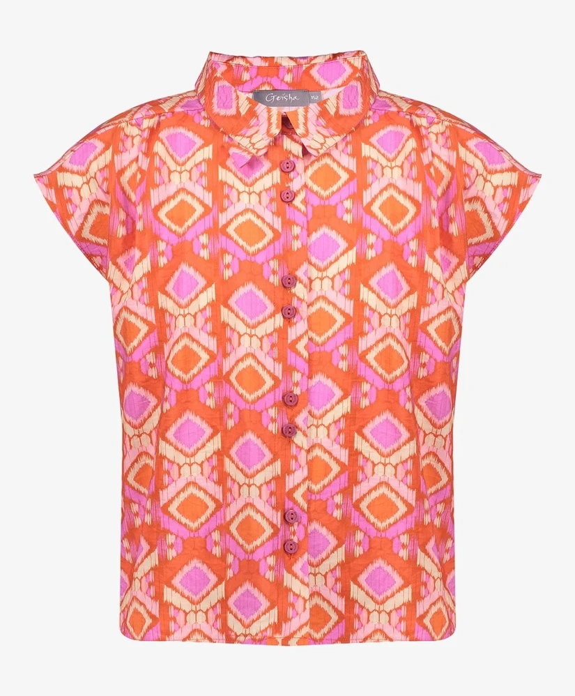 Geisha Girls Blouse Allover Print