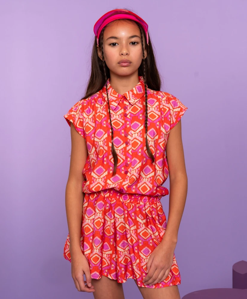Geisha Girls Blouse Allover Print