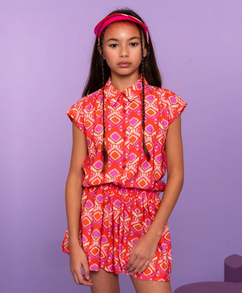 Geisha Girls Blouse Allover Print