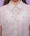 Geisha Girls Blouse Neon Flower