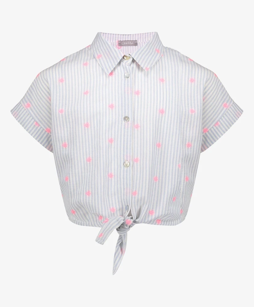 Geisha Girls Blouse Neon Flower