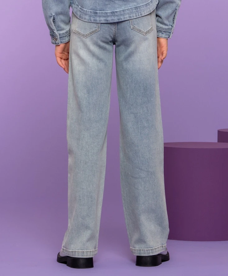 Geisha Girls Jeans Wide Leg Rhinestones