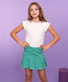 Geisha Girls T-shirt Rib Ruffle Sleeves