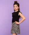 Geisha Girls T-shirt Rib Ruffle Sleeves