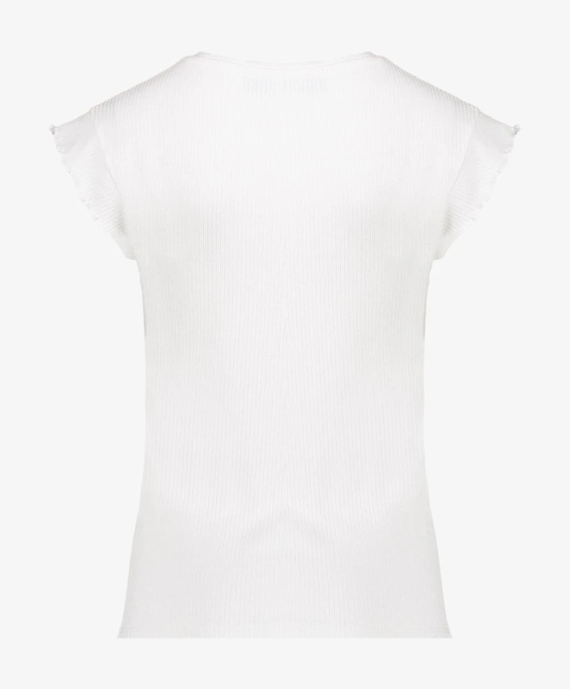 Geisha Girls T-shirt Rib Ruffle Sleeves