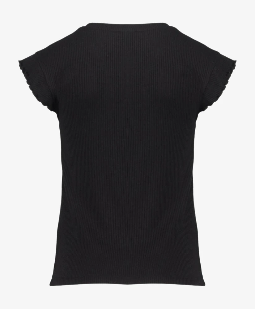 Geisha Girls T-shirt Rib Ruffle Sleeves