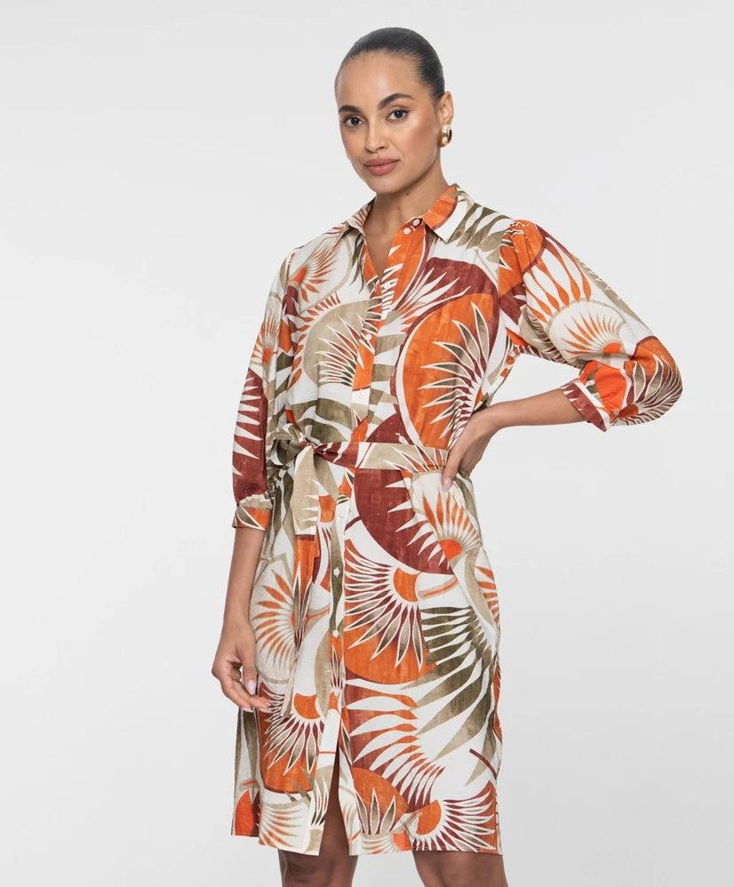 Geisha Jurk Waaier Print