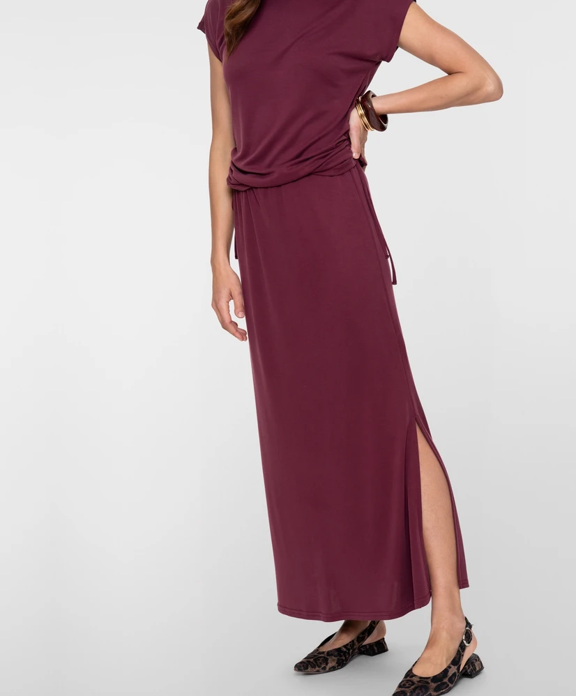 Geisha Maxi Rok Split Effen