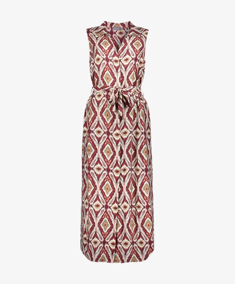Geisha Midi Jurk Allover Aztec Print