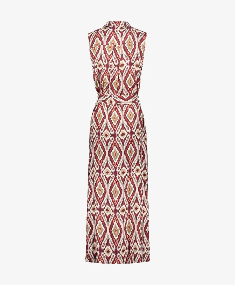 Geisha Midi Jurk Allover Aztec Print