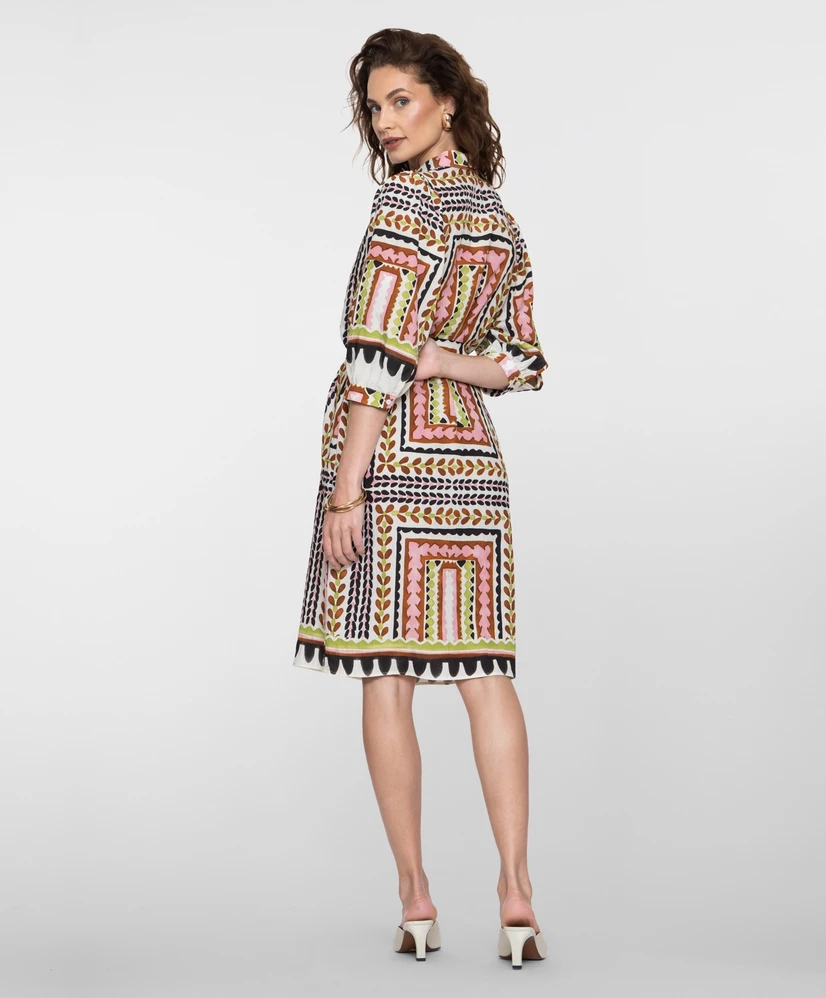 Geisha Midi Jurk Allover Print