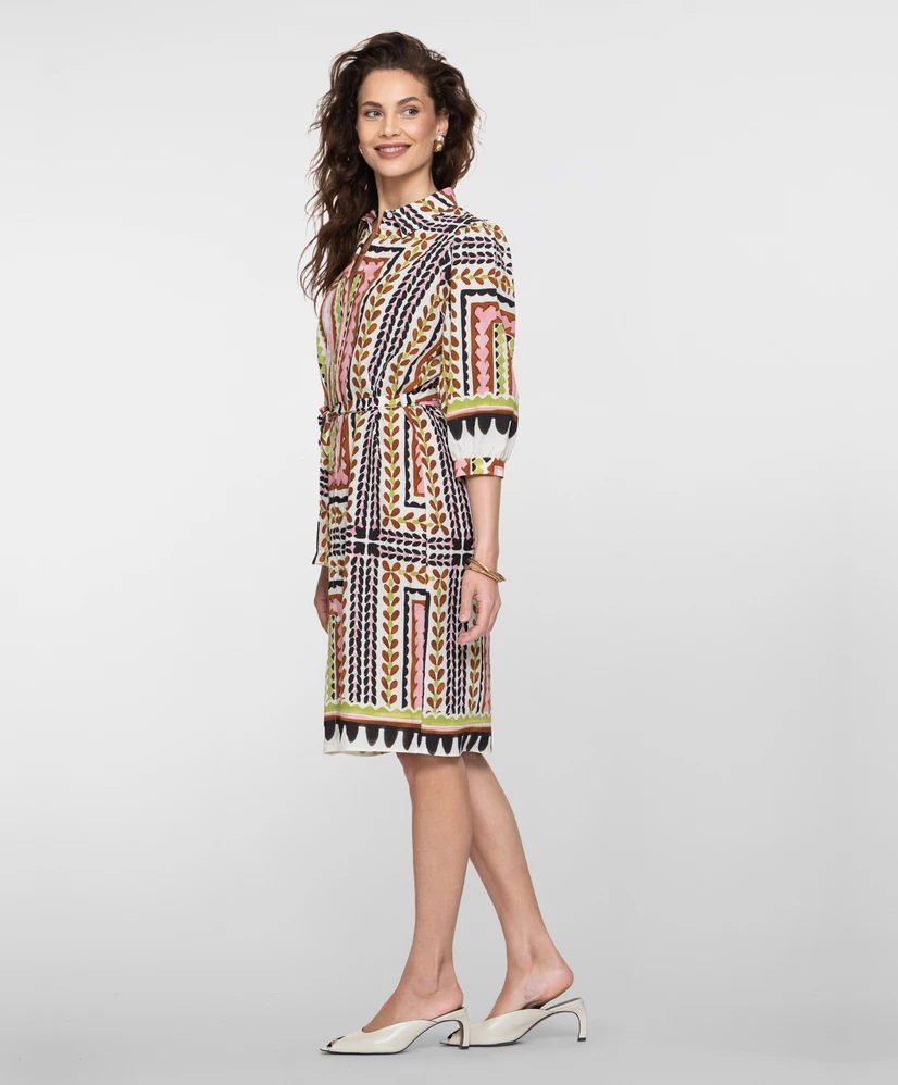 Geisha Midi Jurk Allover Print