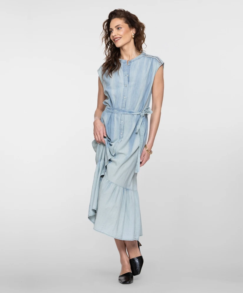 Geisha Midi Jurk Denim