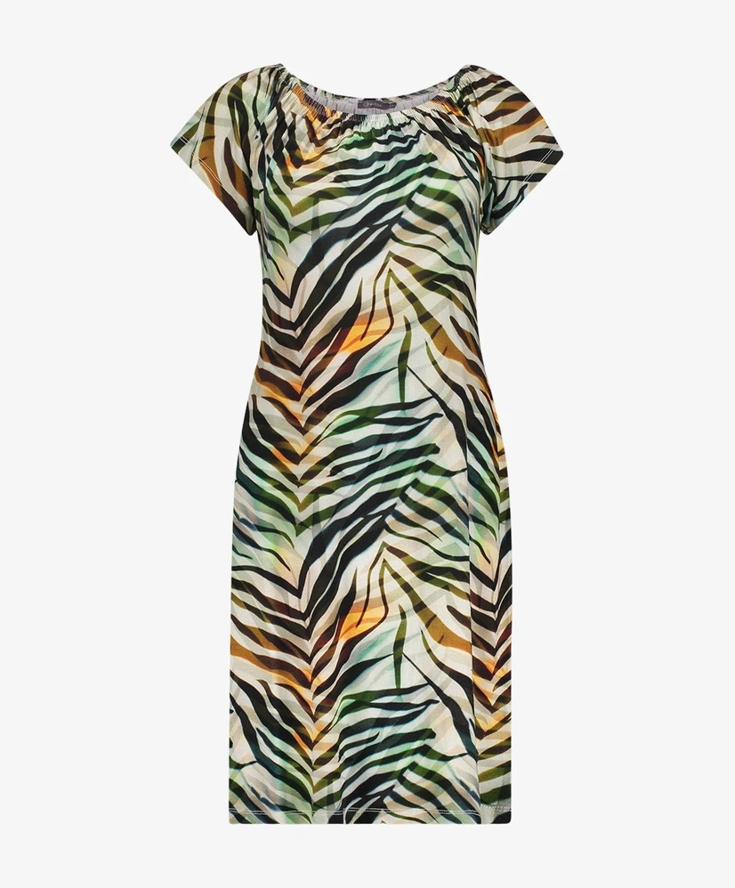 Geisha Midi Jurk Elastic Shoulder