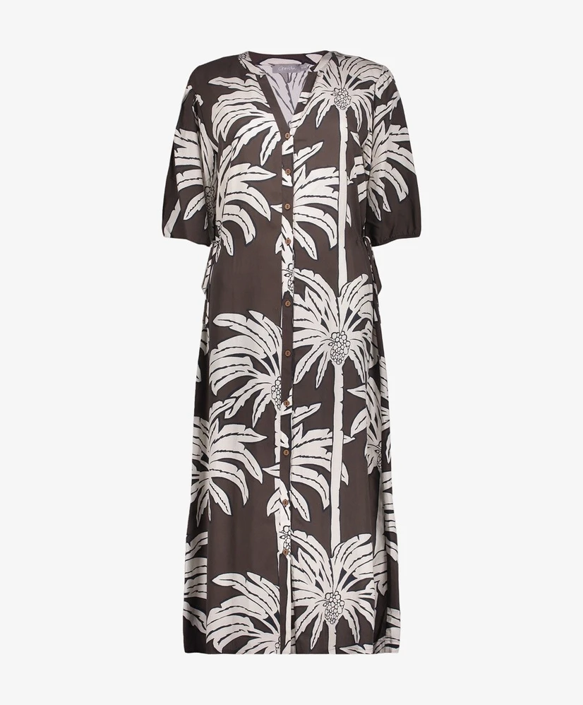 Geisha Midi Jurk Palmtrees