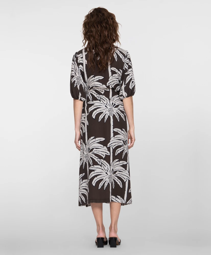 Geisha Midi Jurk Palmtrees