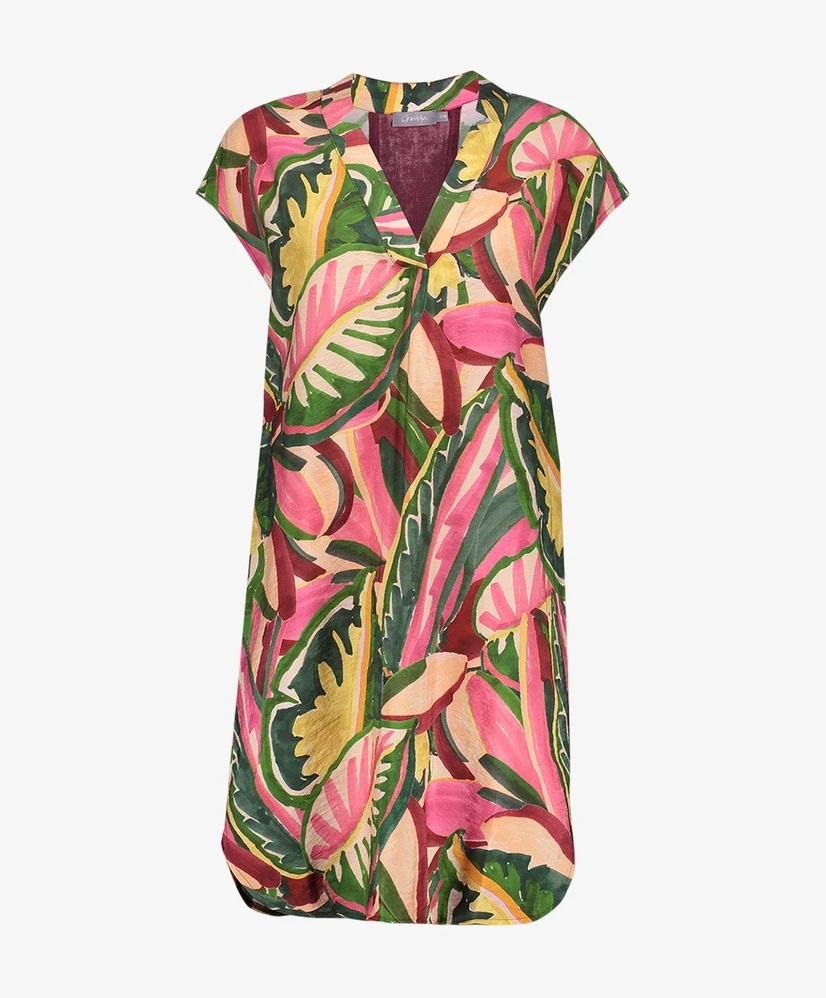 Geisha Midi Jurk Tropical Print