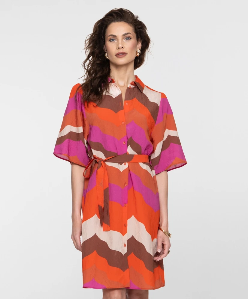 Geisha Midi Jurk Wavy