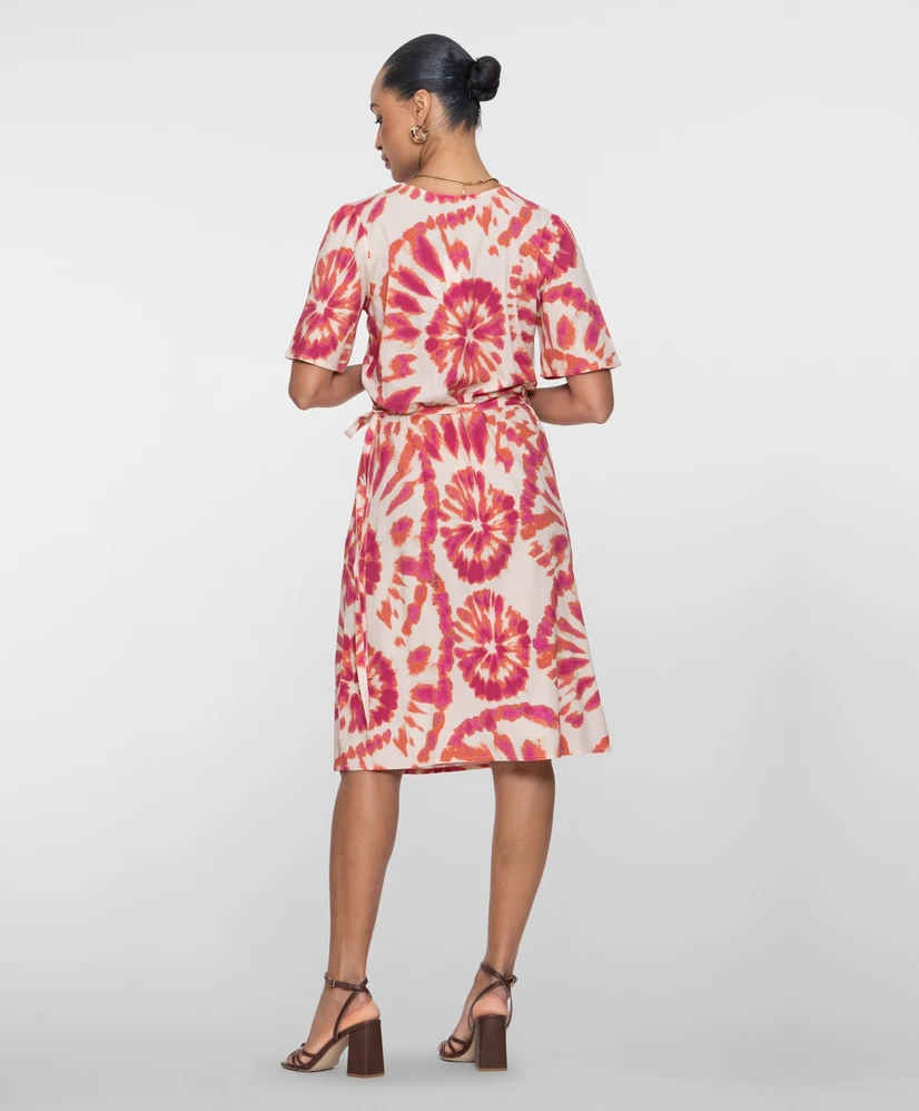 Geisha Midi Omslagjurk Dye Print