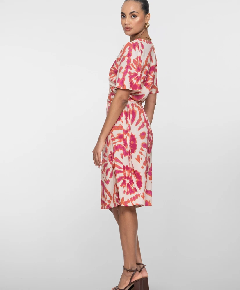 Geisha Midi Omslagjurk Dye Print