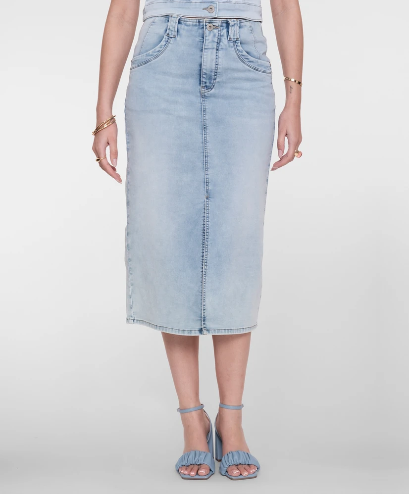Geisha Midi Rok Uni Jeans