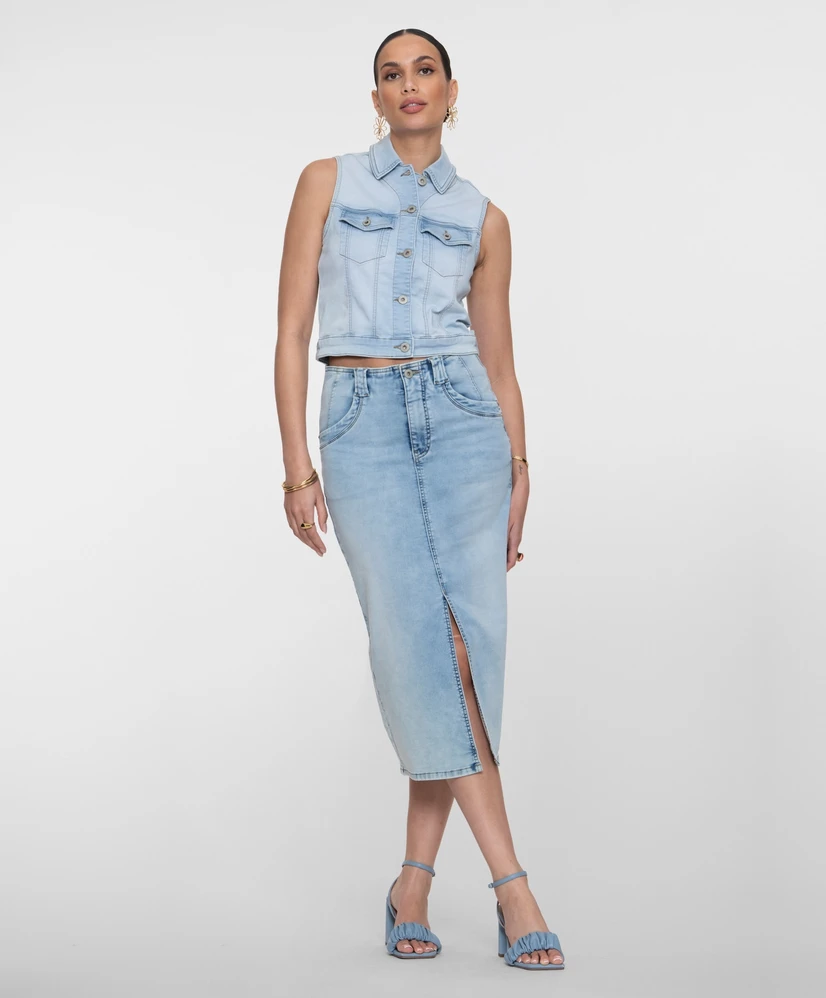 Geisha Midi Rok Uni Jeans