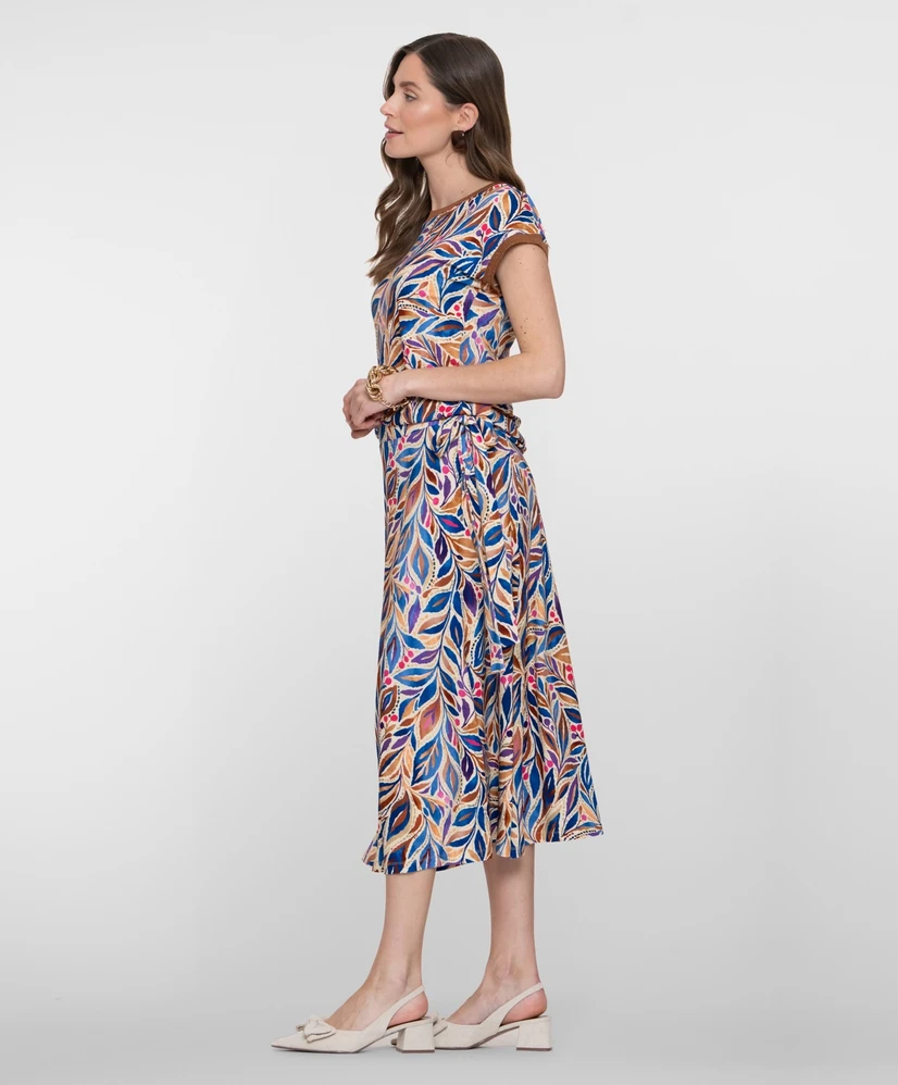 Geisha Midi Rok Uni Skirt long jersey AOP