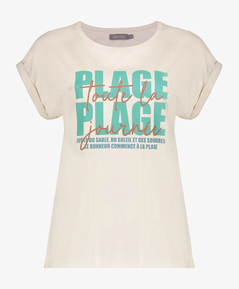 Geisha T-shirt KM T-shirt 'plage plage'