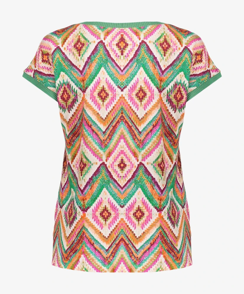 Geisha T-shirt Rib Jersey Allover Print