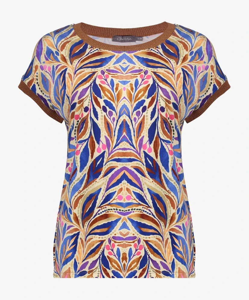 Geisha T-shirt Rib Jersey Allover Print