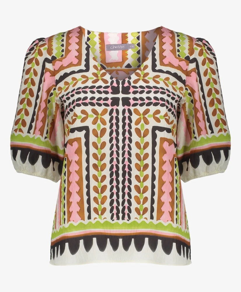 Geisha Top Allover Print