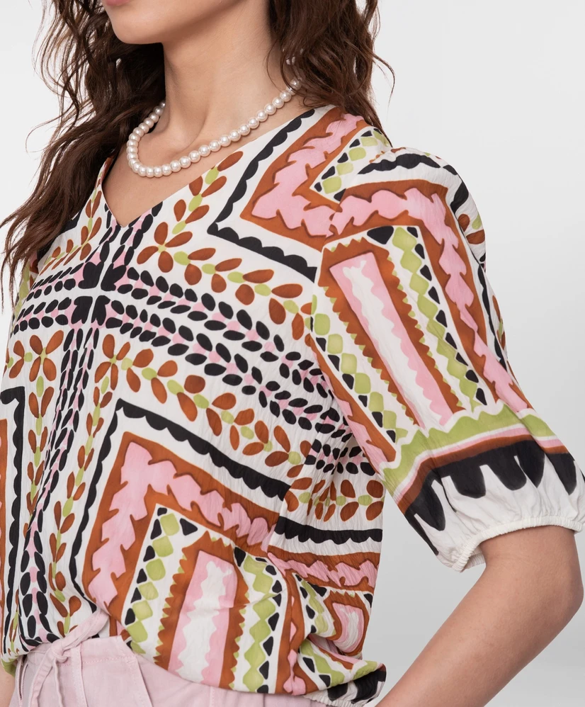 Geisha Top Allover Print