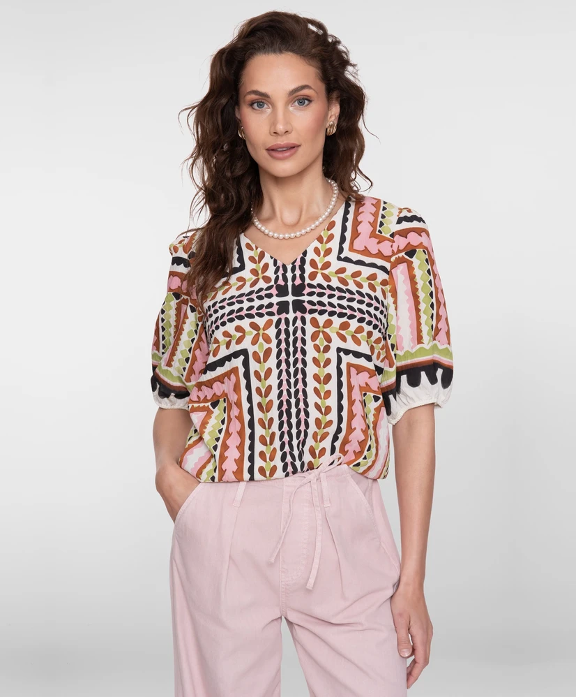 Geisha Top Allover Print