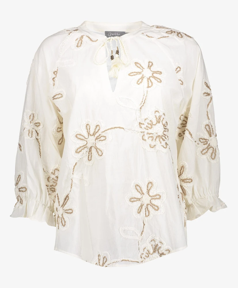 Geisha Top Embroidered
