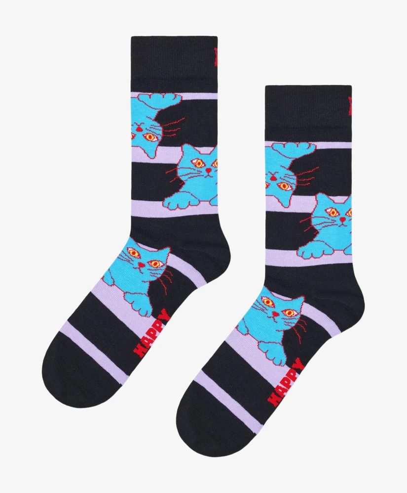 Happy Socks Sokken Cat On Stripe
