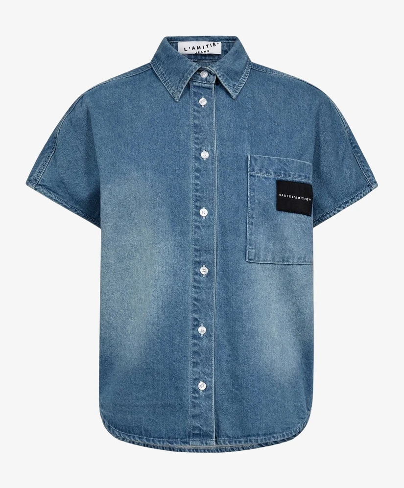 Haute L'amitié Blouse Denim Logo