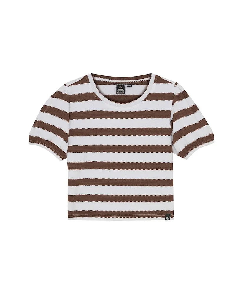 Indian Blue Jeans T-shirt Striped Puffed