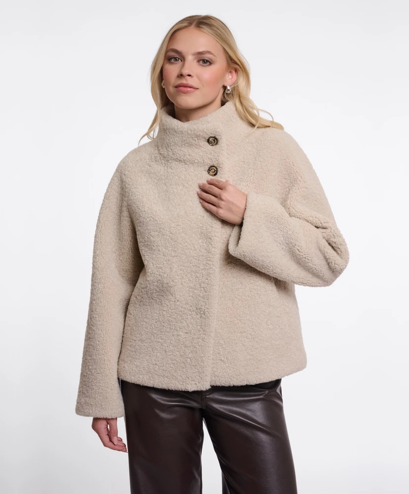 Jacket with high collar