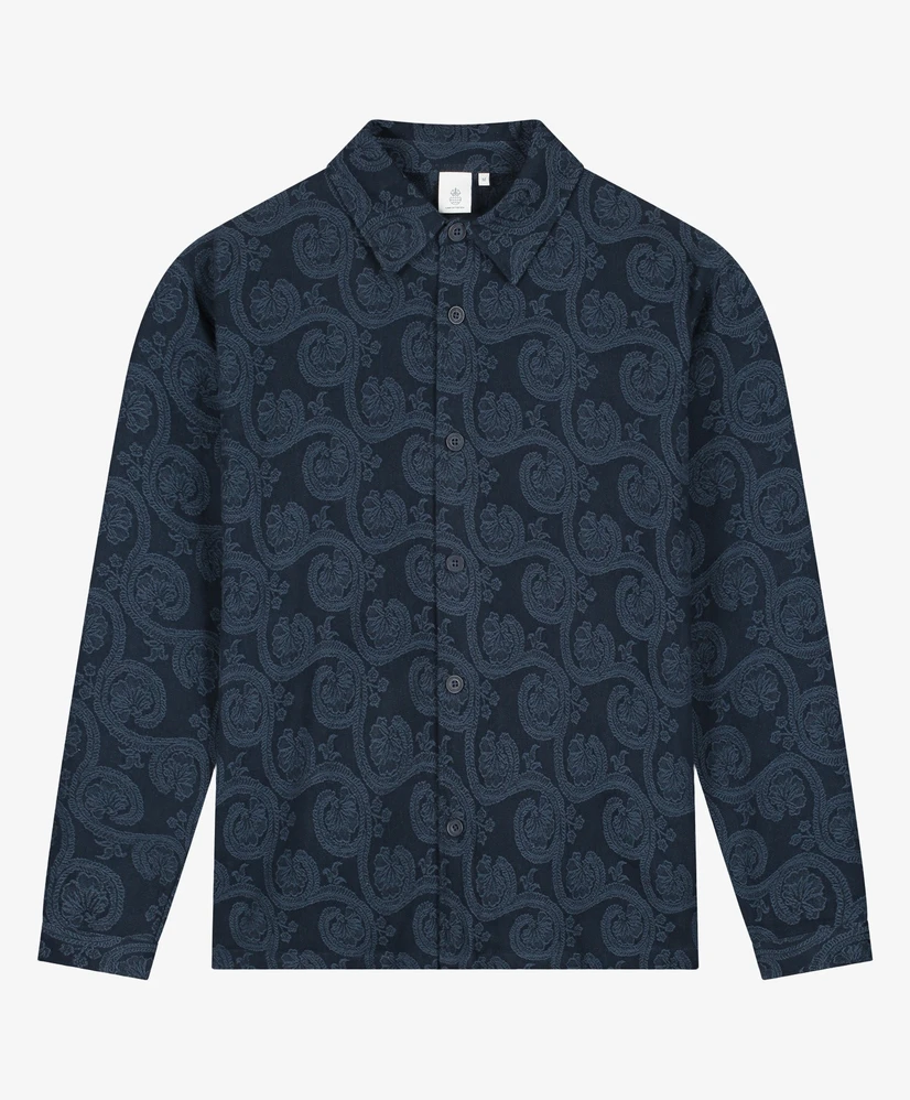 LAW OF THE SEA Overshirt Marine Jacquard