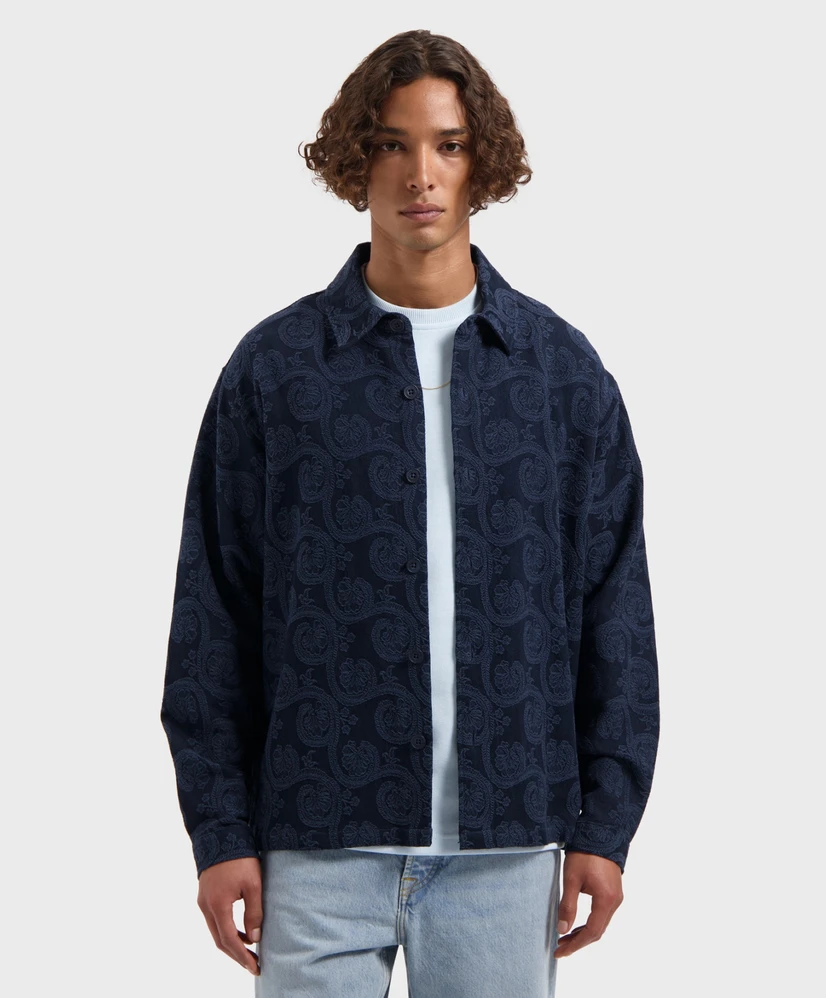LAW OF THE SEA Overshirt Marine Jacquard