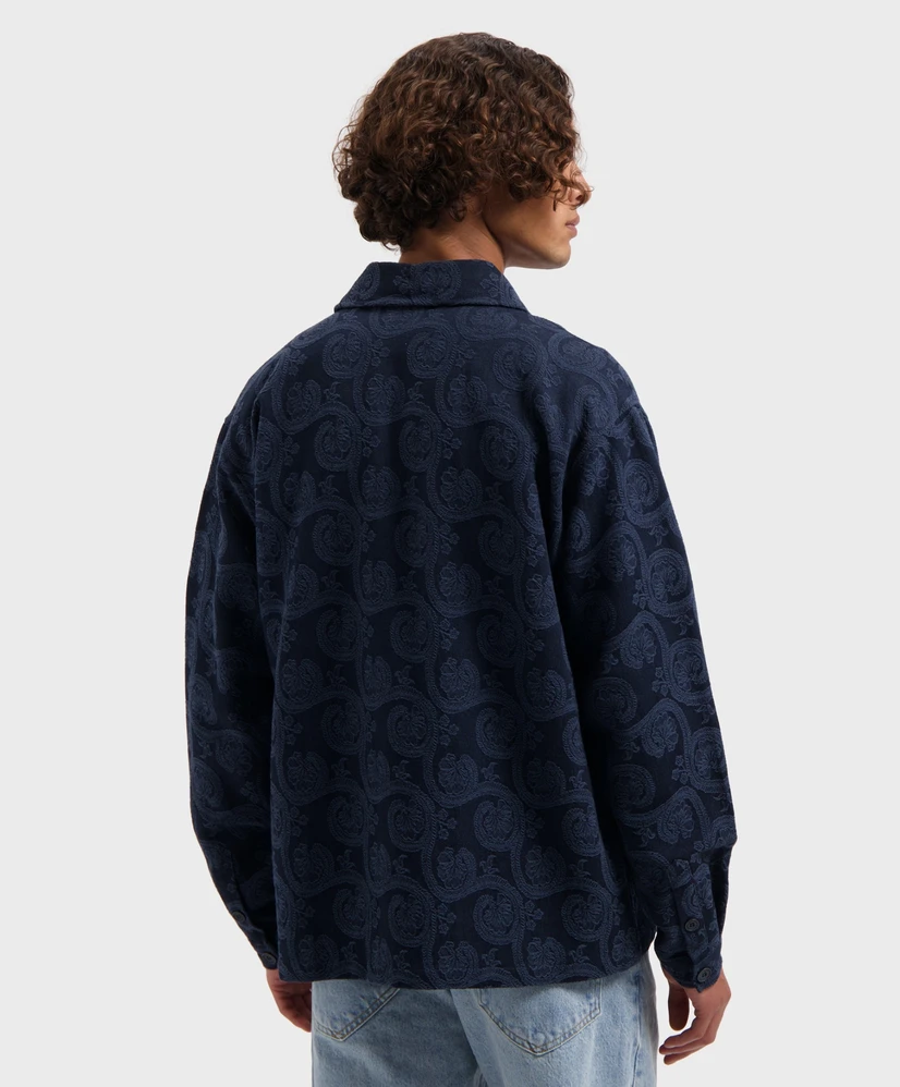 LAW OF THE SEA Overshirt Marine Jacquard